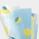 MIDORI 3-Pocket Clear Folder A5 Lemon