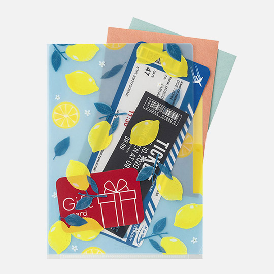 MIDORI 3-Pocket Clear Folder A5 Lemon