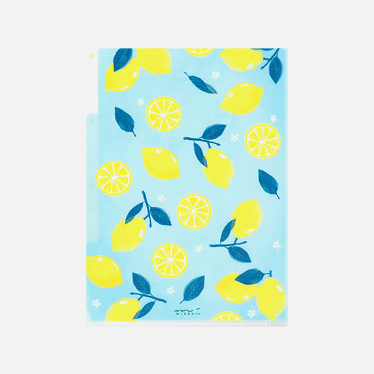MIDORI 3-Pocket Clear Folder A5 Lemon