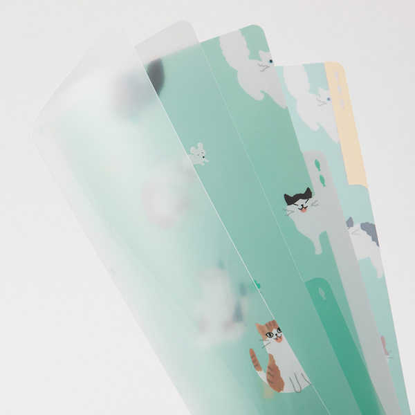 MIDORI 3-Pocket Clear Folder A4 Cats A