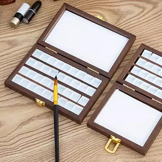 OVJ 24-Pan Watercolor Wooden Case