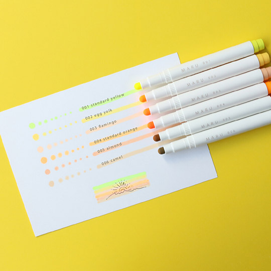 KOBARU Maru Liner Decole Marker Set x 6 Morning Glow