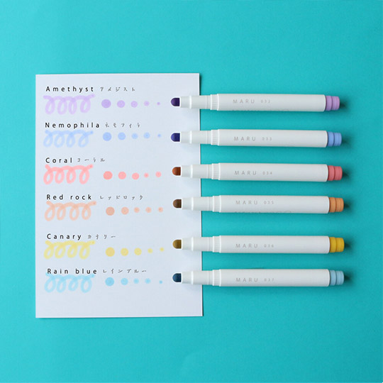 KOBARU Maru Liner Marker Set x 6 Nature