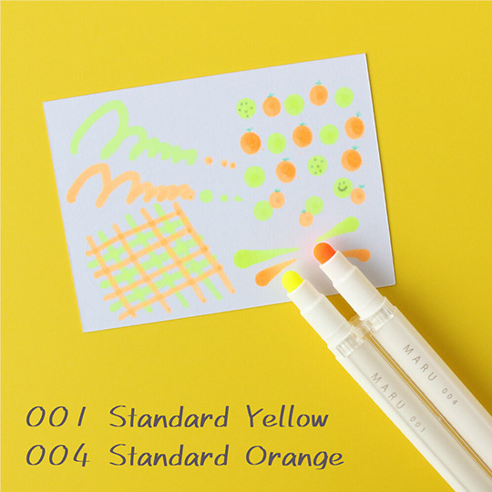 KOBARU Maru Liner Dot Marker Set x 2 Yellow/Orange