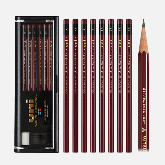 MITSUBISHI Uni Graphite Pencil Set 6B