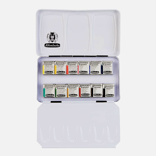 SCHMINCKE Akademie Watercolor 1/2 Pan Set x 12