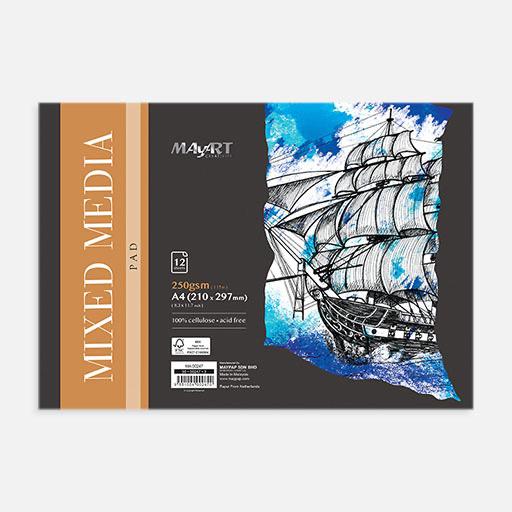 MAYART Mixed Media Paper Pad 250gsm A4 x 12