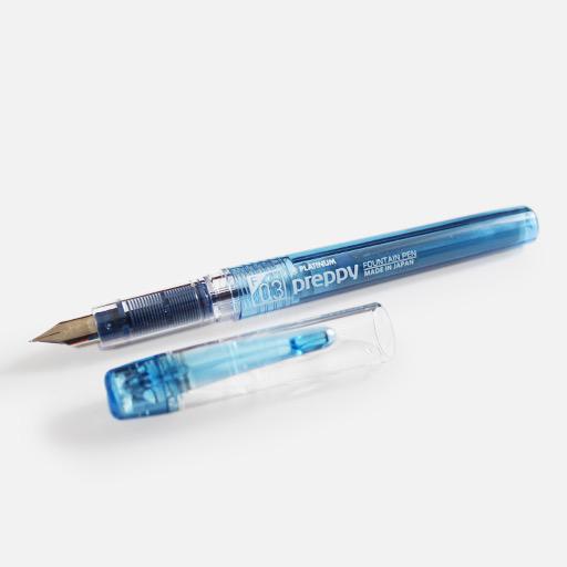 PLATINUM Preppy Blue Black Fountain Pen Fine