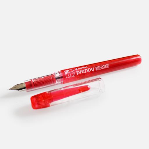 PLATINUM Preppy Red Fountain Pen Fine