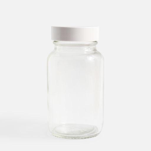 OVJ Glass Bottle Wide Mouth 100ml (White Cap Included)