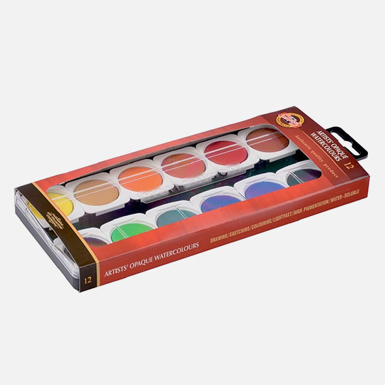 KOH-I-NOOR Artist Gouache Pan 30mm Set x 12