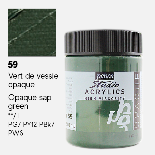 PEBEO Studio Acrylic Paint 500ml 59 Opaque Sap Green