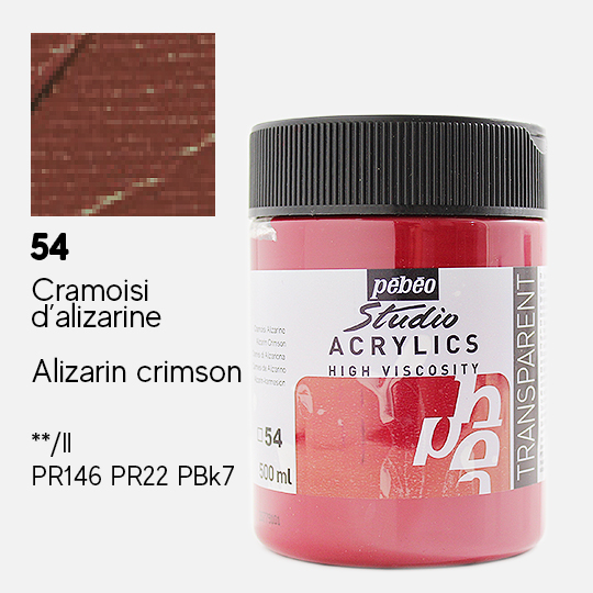 PEBEO Studio Acrylic Paint 500ml 54 Alizarin Crimson