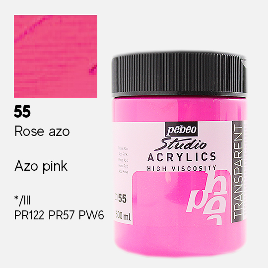 PEBEO Studio Acrylic Paint 500ml 55 Azo Pink