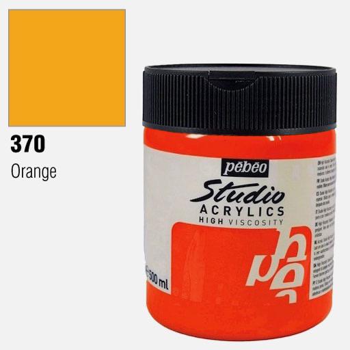PEBEO Studio Acrylic Paint 500ml 370 Fluorescent Orange