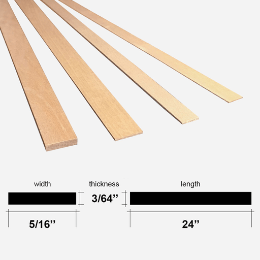 BUD NOSEN Basswood Stick 1mm x 8mm x 610mm