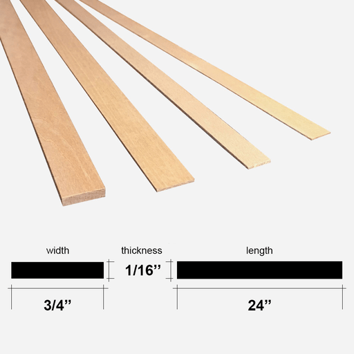 BUD NOSEN Basswood Stick 1.5mm x 20mm x 610mm