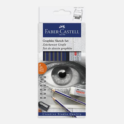 FABER-CASTELL Goldfaber Graphite Pencil Sketch Set x 8