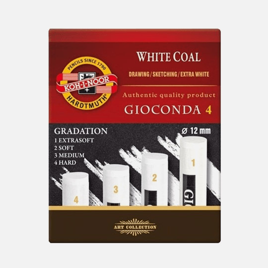 KOH-I-NOOR Gioconda White Coal Gradation Set x 4