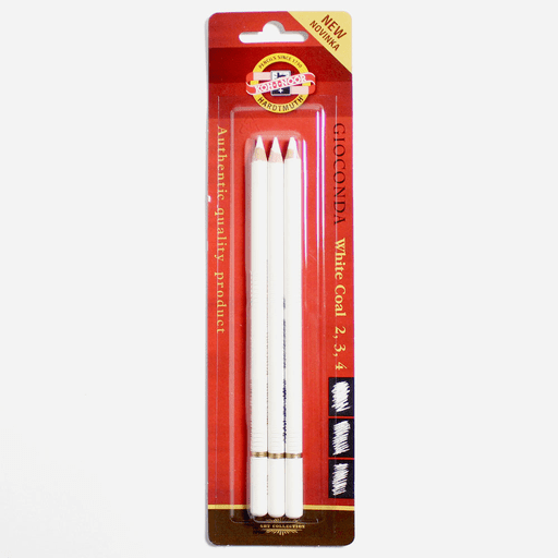KOH-I-NOOR Gioconda White Coal Pencil Set x 3
