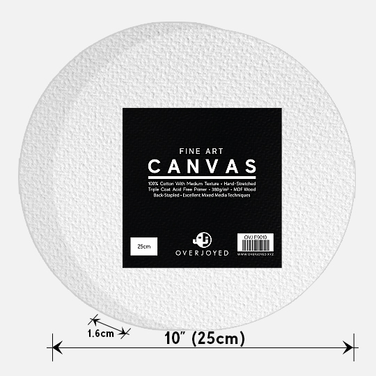 OVJ Stretched Cotton Canvas Circle 380gsm 15mm x 25cm