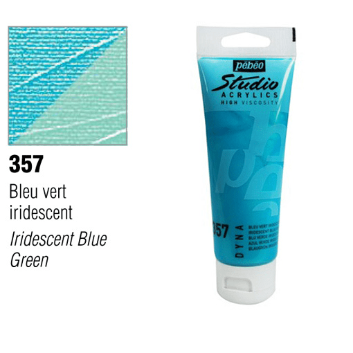 PEBEO Studio Acrylic 100ml 357 Iridescent Blue Green