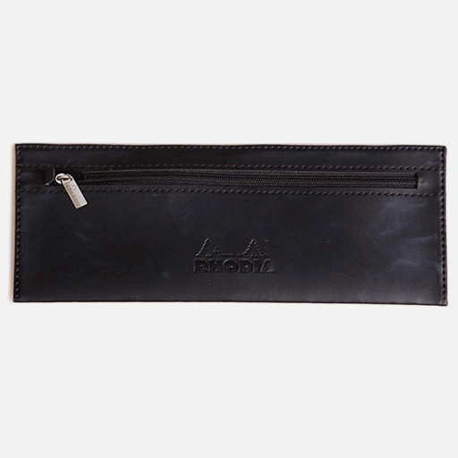 RHODIA Leather Flat Pen Case Black