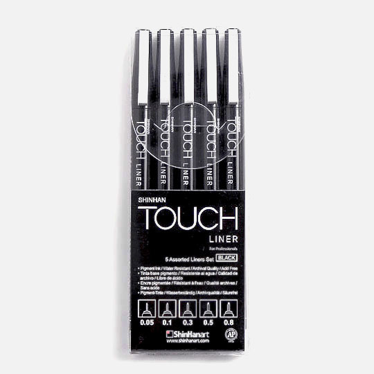 SHINHAN Touch Liner Drawing Pen Set x 5