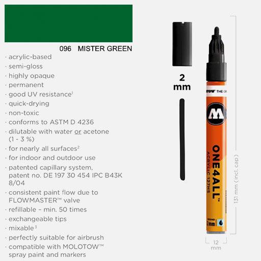 MOLOTOW One4All Acrylic Marker 2mm 096 Mister Green
