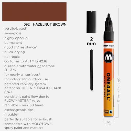 MOLOTOW One4All Acrylic Marker 2mm 092 Hazelnut Brown