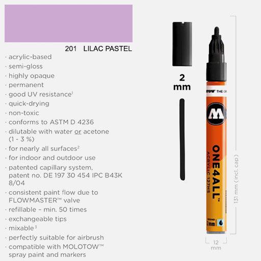 MOLOTOW One4All Acrylic Marker 2mm 201 Lilac Pastel