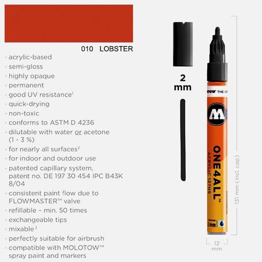 MOLOTOW One4All Acrylic Marker 2mm 010 Lobster