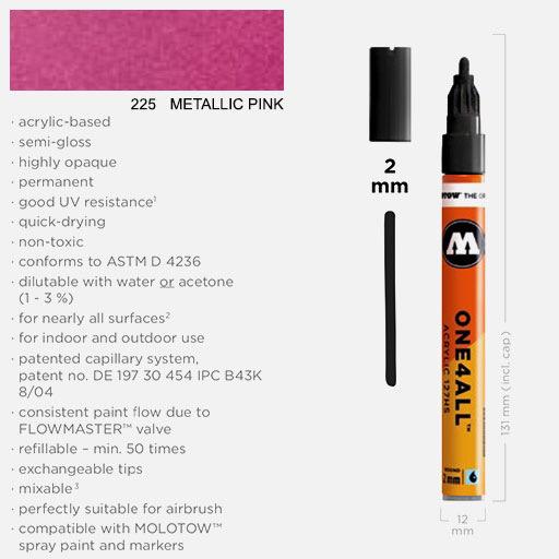 MOLOTOW One4All Acrylic Marker 2mm 225 Metallic Pink