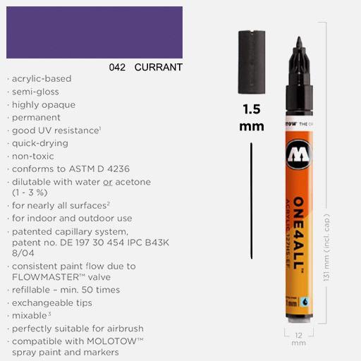 MOLOTOW One4All Acrylic Marker 1.5mm 042 Currant