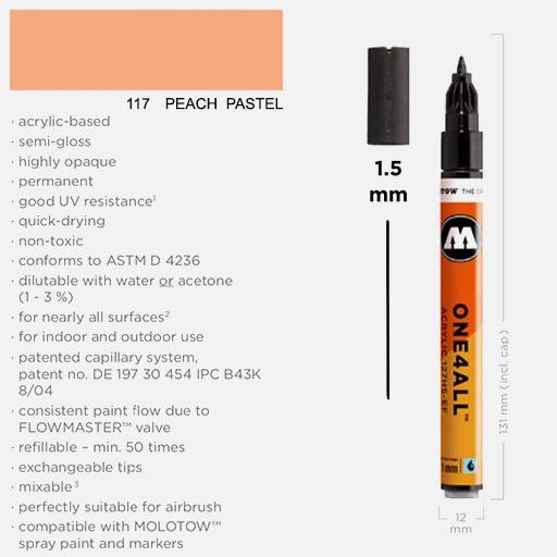 MOLOTOW One4All Acrylic Marker 1.5mm 117 Peach Pastel