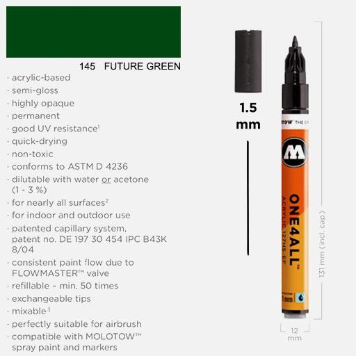 MOLOTOW One4All Acrylic Marker 1.5mm 145 Future Green
