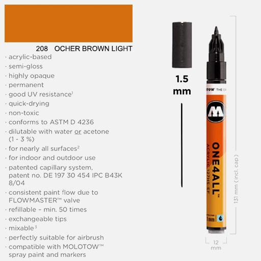 MOLOTOW One4All Acrylic Marker 1.5mm 208 Ocher Brown Light