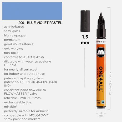 MOLOTOW One4All Acrylic Marker 1.5mm 209 Blue Violet Pastel