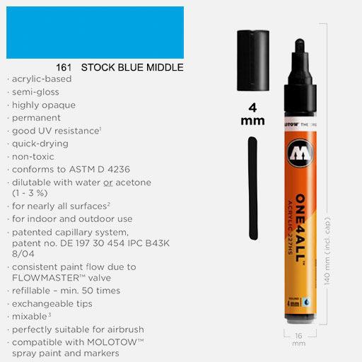 MOLOTOW One4All Acrylic Marker 4mm 161 Shock Blue Medium