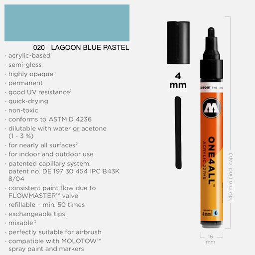 MOLOTOW One4All Acrylic Marker 4mm 020 Lagoon Blue Pastel