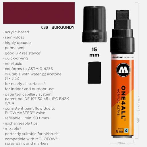 MOLOTOW One4All Acrylic Marker 15mm 086 Burgundy