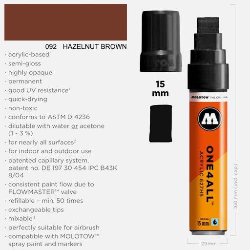 MOLOTOW One4All Acrylic Marker 15mm 092 Hazelnut Brown