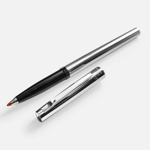 PENTEL Rolling Writer Silver Barrel 0.8mm Black Ink