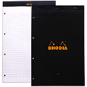 RHODIA Basics Punched Seyes Notepad 80gsm A4+ x 80 Black