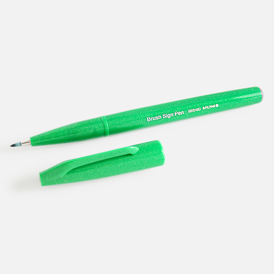 PENTEL Fude Touch Brush Pen Green