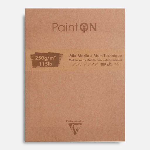 CLAIREFONTAINE Paint On Assorted Mixed Media Paper Pad 250gsm 9” x 12” x 50