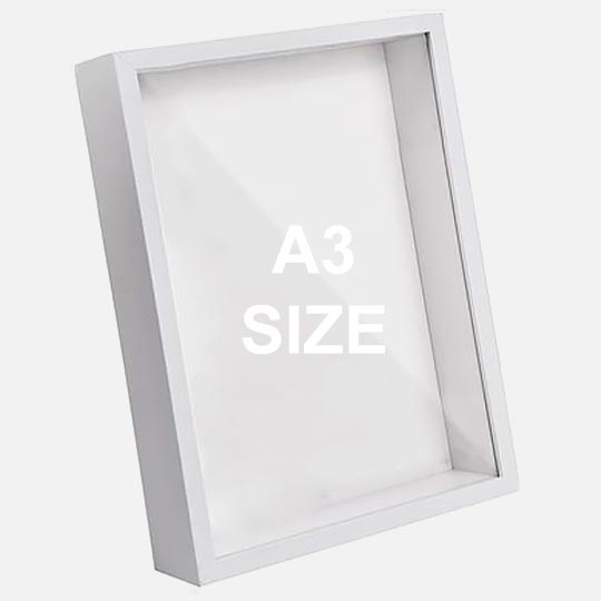 OVJ Wooden Shadow Box Picture Frame A3 White