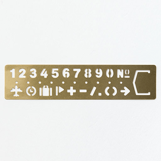 TRAVELER'S Brass Template Bookmark Number