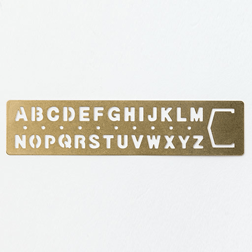 TRAVELER'S Brass Template Bookmark Alphabet
