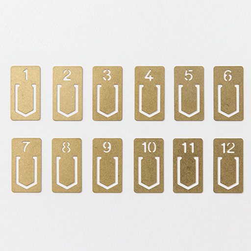 TRAVELER'S Brass Clip Number x 12